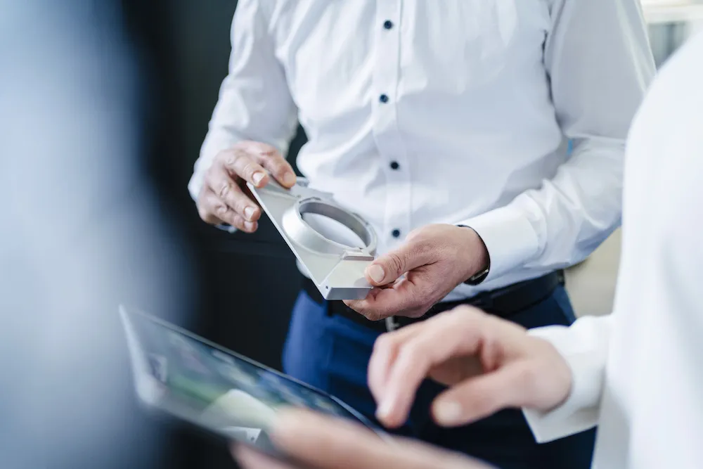 Bosch Cognitive Services staff inspecting spare parts