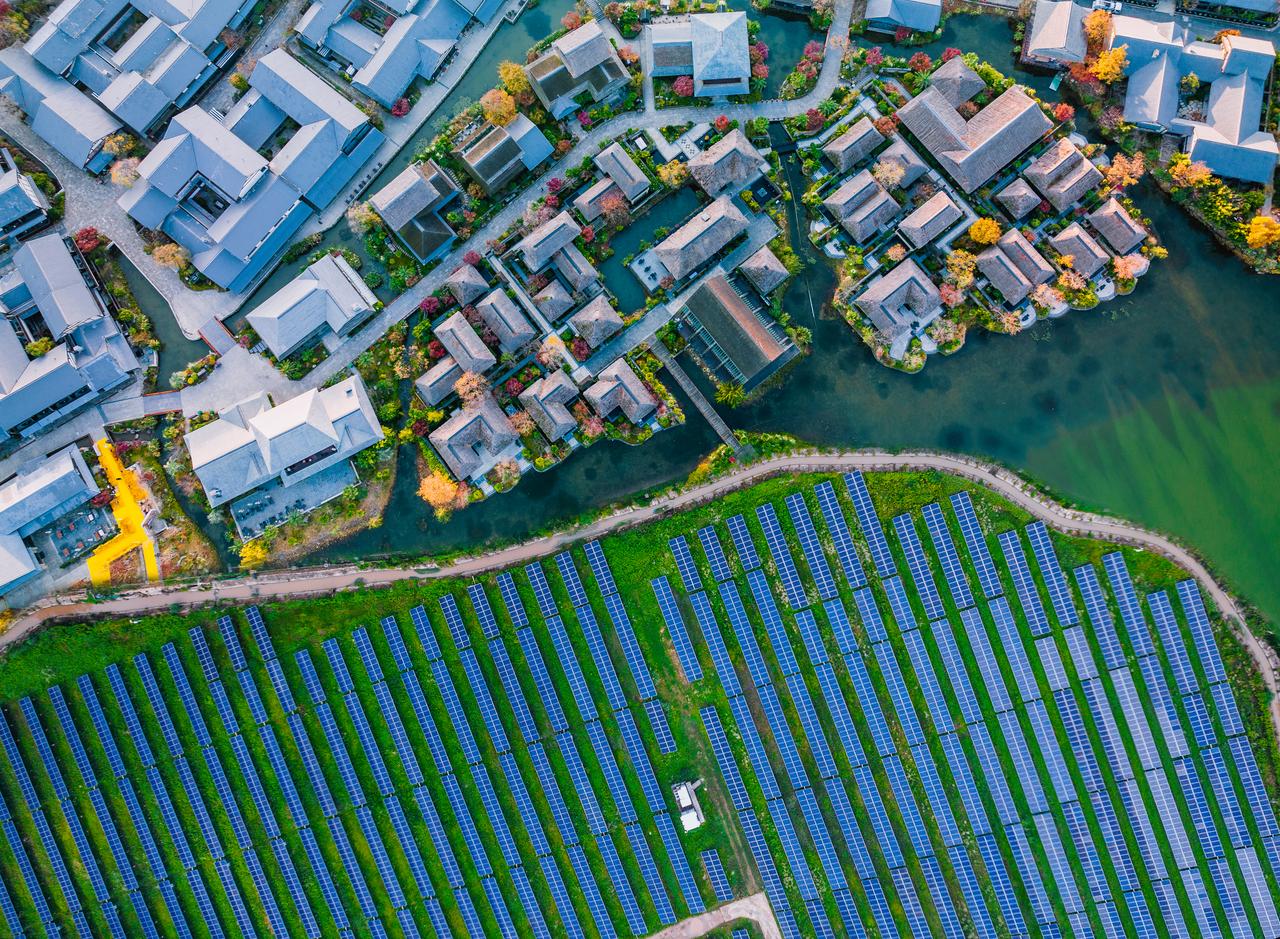 solar power station in city