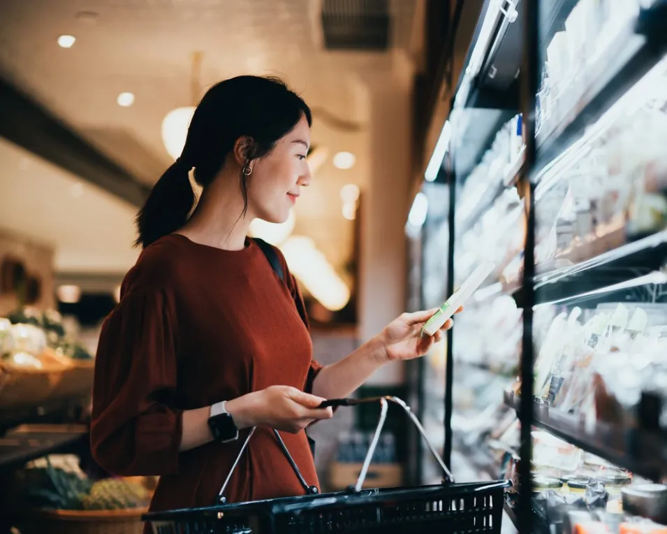 Woman grocery shopping