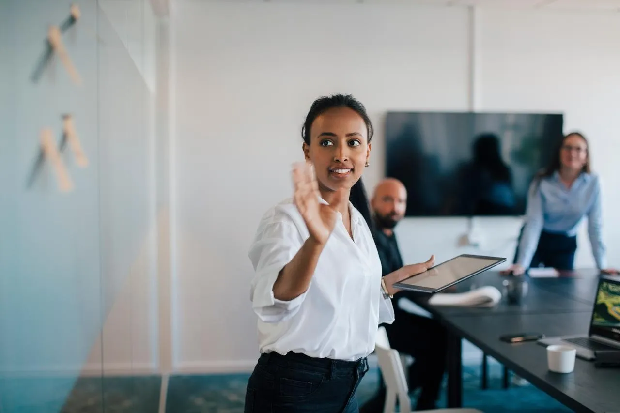 businesswoman preparing for future of retail in meeting