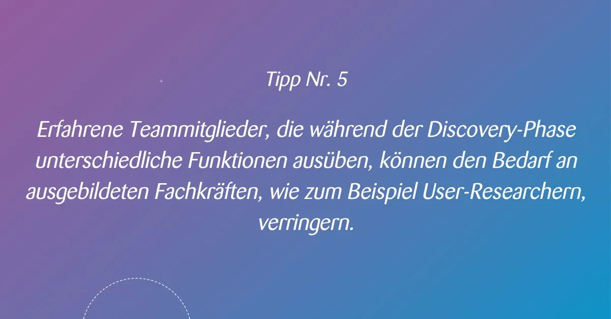 Tipp Nr. 5 erfahrene Teammitglieder