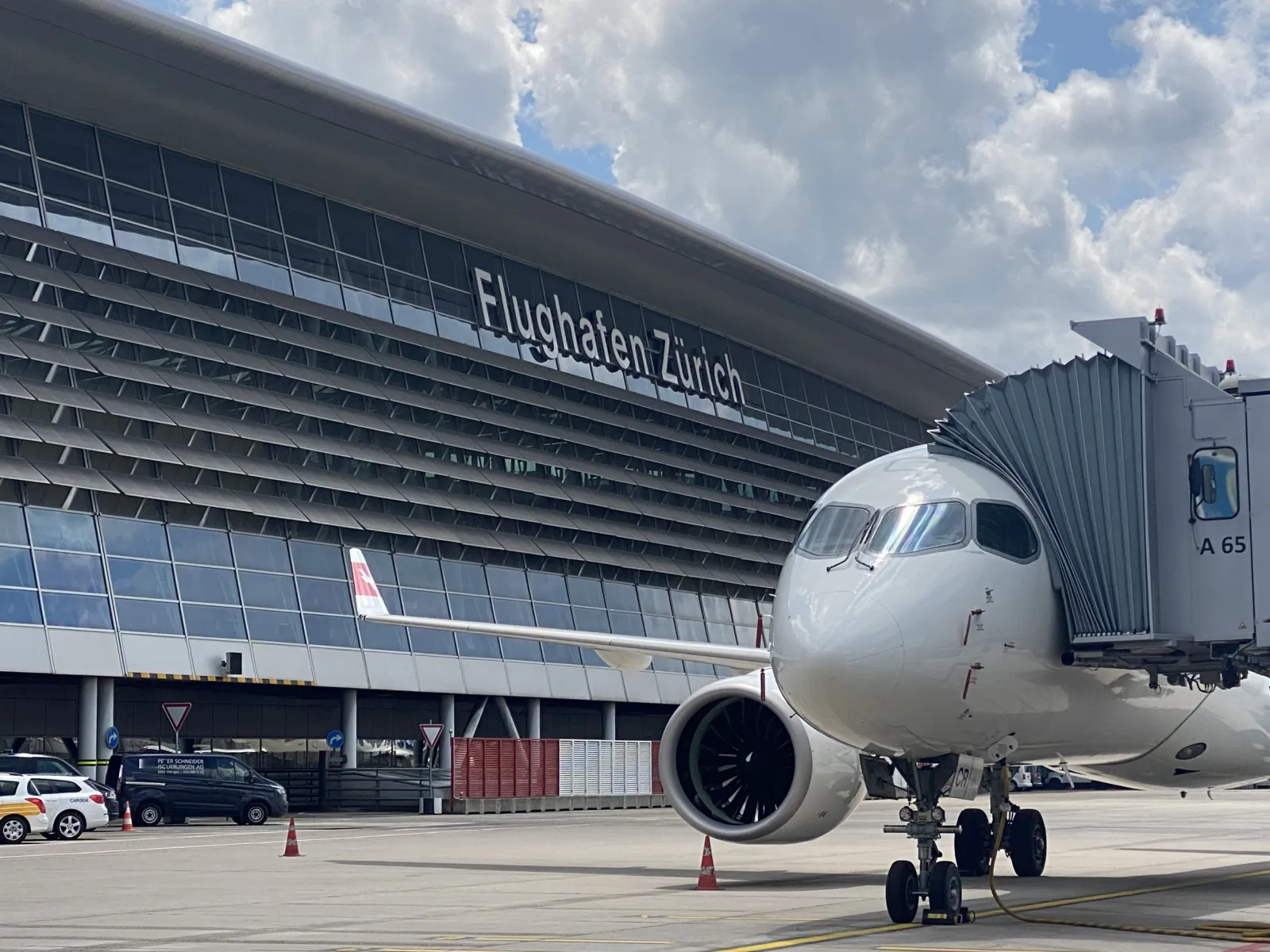 Zurich Airport and airplane