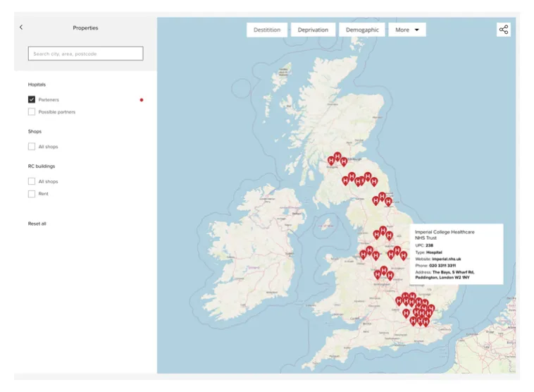 Google map red cross