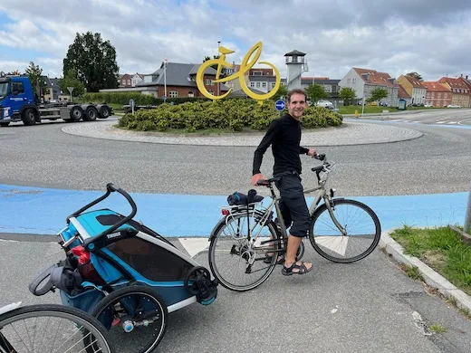 Jan with his bike and a baby carrier