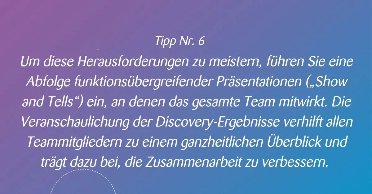 Tipp Nr. 6, veranschaulichung discovery